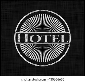 Hotel on blackboard