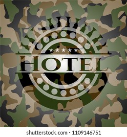  Hotel on camouflage texture