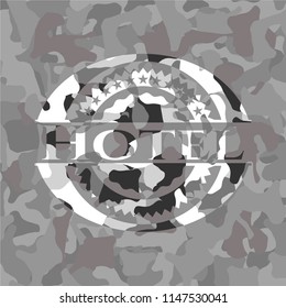 Hotel on grey camo pattern
