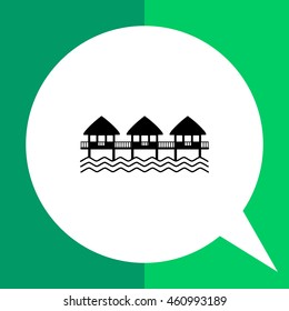 Hotel on water simple icon