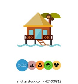 Hotel on Water Vector Icon