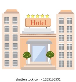 The hotel is on the white background.