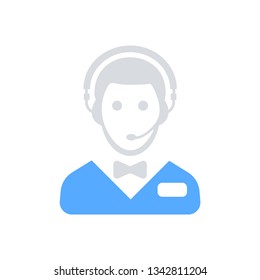 Hotel online support service vector icon