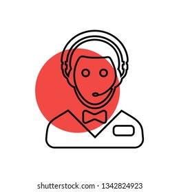 Hotel online support service vector icon