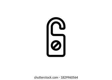 Hotel Outline Icon - Do Not Disturb