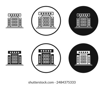 Hotel outlined icon vector collection.