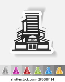 hotel paper sticker with shadow. Vector illustration