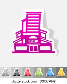 hotel paper sticker with shadow. Vector illustration