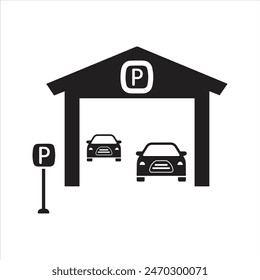 Hotel parking icon. Car parking icon