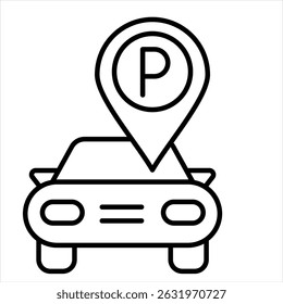 Icono de estacionamiento del hotel ilustración estilo de Vector
