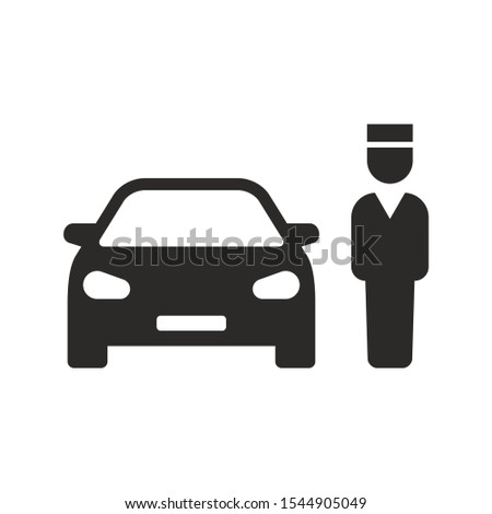 Hotel parking icon. Vector icon isolated on white background.