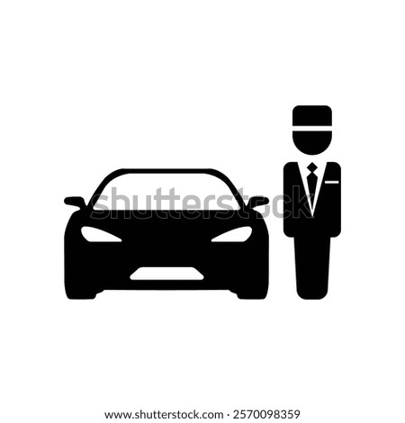 Hotel parking icon. Vector icon isolated on white background.