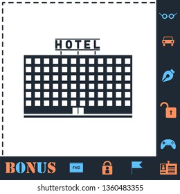 Hotel. Perfect icon with bonus simple icons