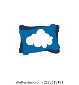 Hotel pillow decoration interior design vector logo