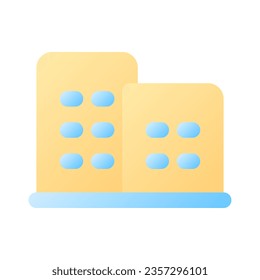 Hotel pixel perfect flat gradient color ui icon. Providing lodging. Paid service. Real estate. Simple filled pictogram. GUI, UX design for mobile application. Vector isolated RGB illustration
