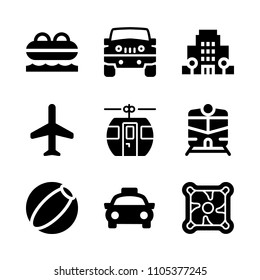 hotel, plane, set and suite icons in Travel vector set. Graphics for web and design