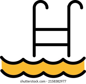 Hotel pool, illustration, vector on a white background.
