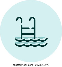 Hotel pool, illustration, vector on a white background.