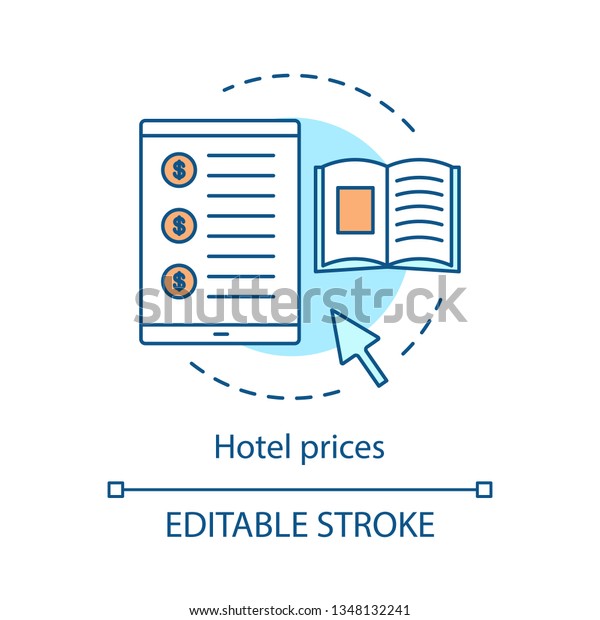 Hotel Prices Concept Icon Room Cost Stock Vector Royalty