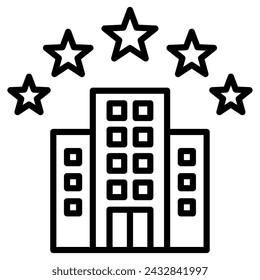 Hotel Rating icon line vector illustration