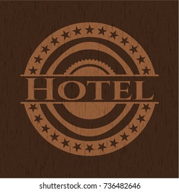 Hotel realistic wooden emblem