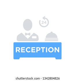 Hotel reception 24-hour service vector