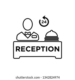 Hotel reception 24-hour service vector
