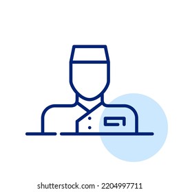 Hotel Reception Administrator Or Building Doorman. Pixel Perfect, Editable Stroke Line Icon