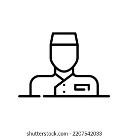 Hotel Reception Administrator Or Building Doorman. Pixel Perfect, Editable Stroke Icon