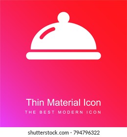 Hotel reception bell red and pink gradient material white icon minimal design