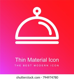 Hotel reception bell red and pink gradient material white icon minimal design