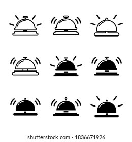Campanas de recepción de hotel vector conjunto de iconos únicos