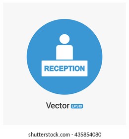 Hotel reception, check in icon