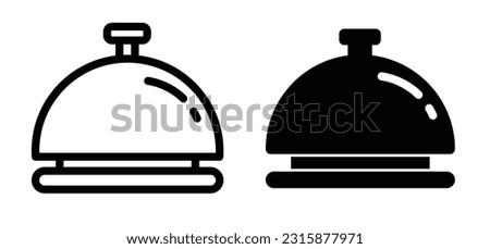 Hotel reception desk bell icon. Service table ring pictogram.