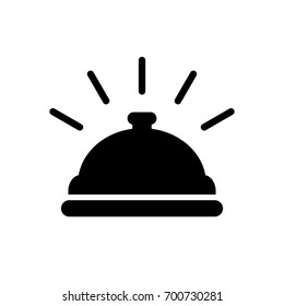 Hotel reception desk bell vector icon