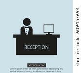 Hotel reception desk icon