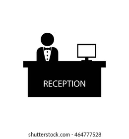 Hotel reception desk icon