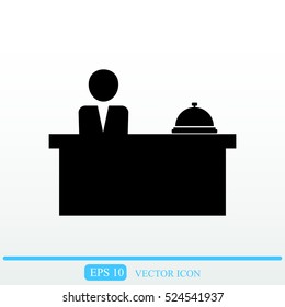 Hotel reception desk icon