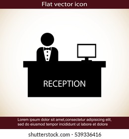 Hotel reception desk icon