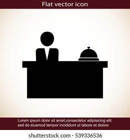 Hotel reception desk icon