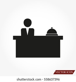 Hotel reception desk icon