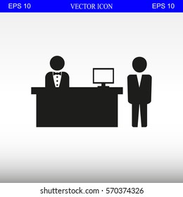 Hotel reception desk icon