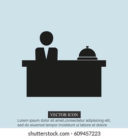 Hotel reception desk icon
