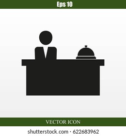Hotel reception desk icon