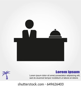 Hotel reception desk icon
