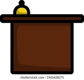Icono De Recepción Del Hotel. Contorno de negrita editable con diseño de relleno de color. Ilustración vectorial.