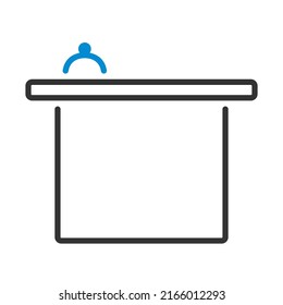 Hotel Reception Desk Icon. Editable Bold Outline With Color Fill Design. Vector Illustration.