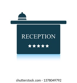 Hotel reception desk icon. Shadow reflection design. Vector illustration.