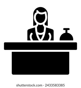 Hotel Reception icon line vector illustration