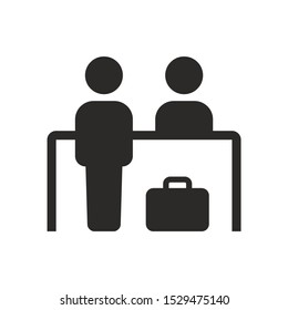 Hotel reception icon. Vector icon isolated on white background.